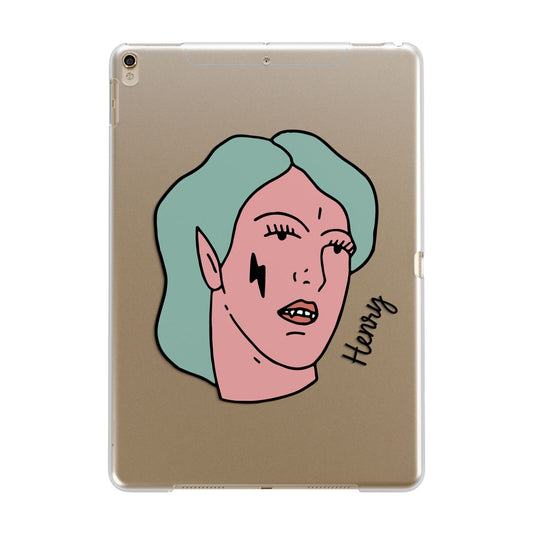 Lightning Fang Face Custom Apple iPad Gold Case