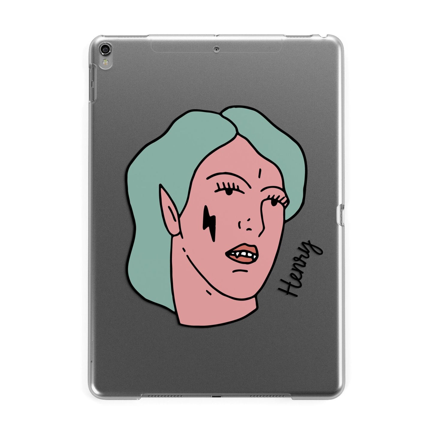 Lightning Fang Face Custom Apple iPad Grey Case