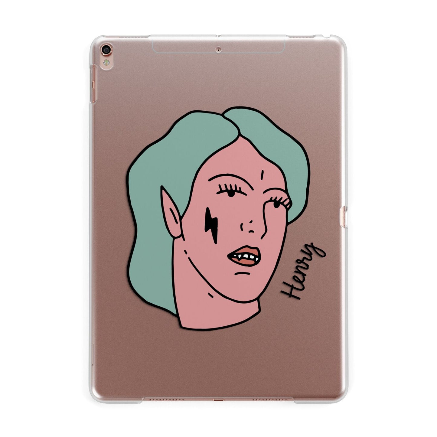 Lightning Fang Face Custom Apple iPad Rose Gold Case