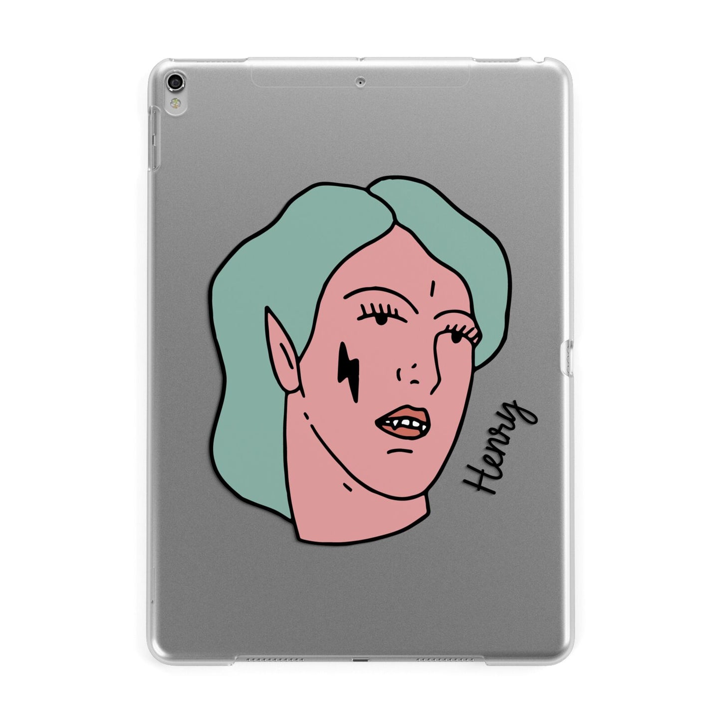 Lightning Fang Face Custom Apple iPad Silver Case