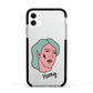 Lightning Fang Face Custom Apple iPhone 11 in White with Black Impact Case