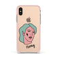 Lightning Fang Face Custom Apple iPhone Xs Impact Case Pink Edge on Gold Phone