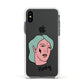 Lightning Fang Face Custom Apple iPhone Xs Impact Case White Edge on Black Phone