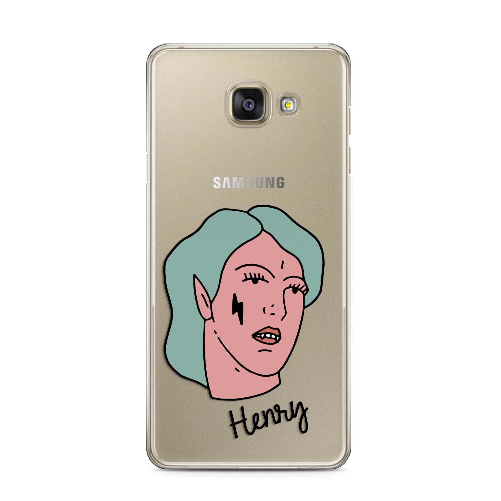 Lightning Fang Face Custom Samsung Galaxy A3 2016 Case on gold phone