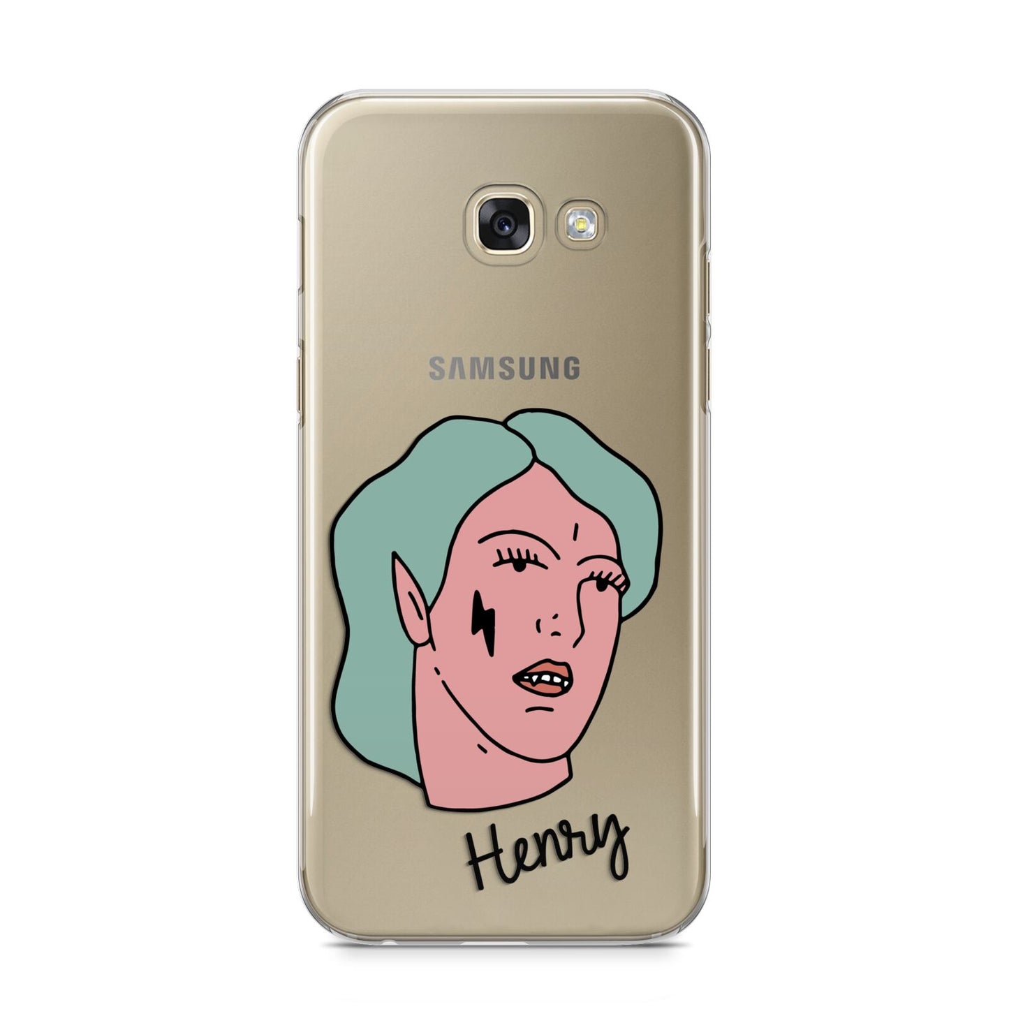 Lightning Fang Face Custom Samsung Galaxy A5 2017 Case on gold phone