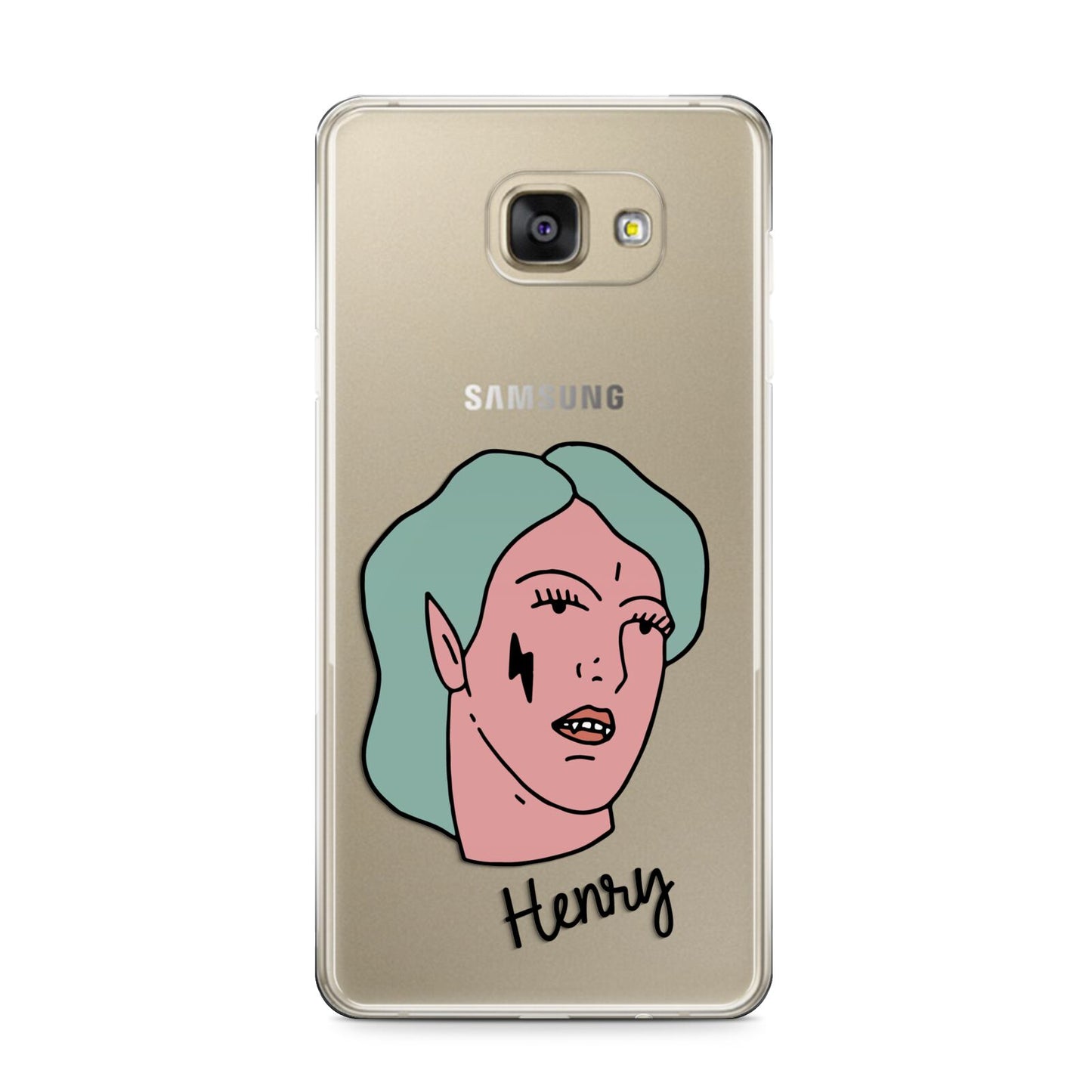 Lightning Fang Face Custom Samsung Galaxy A9 2016 Case on gold phone
