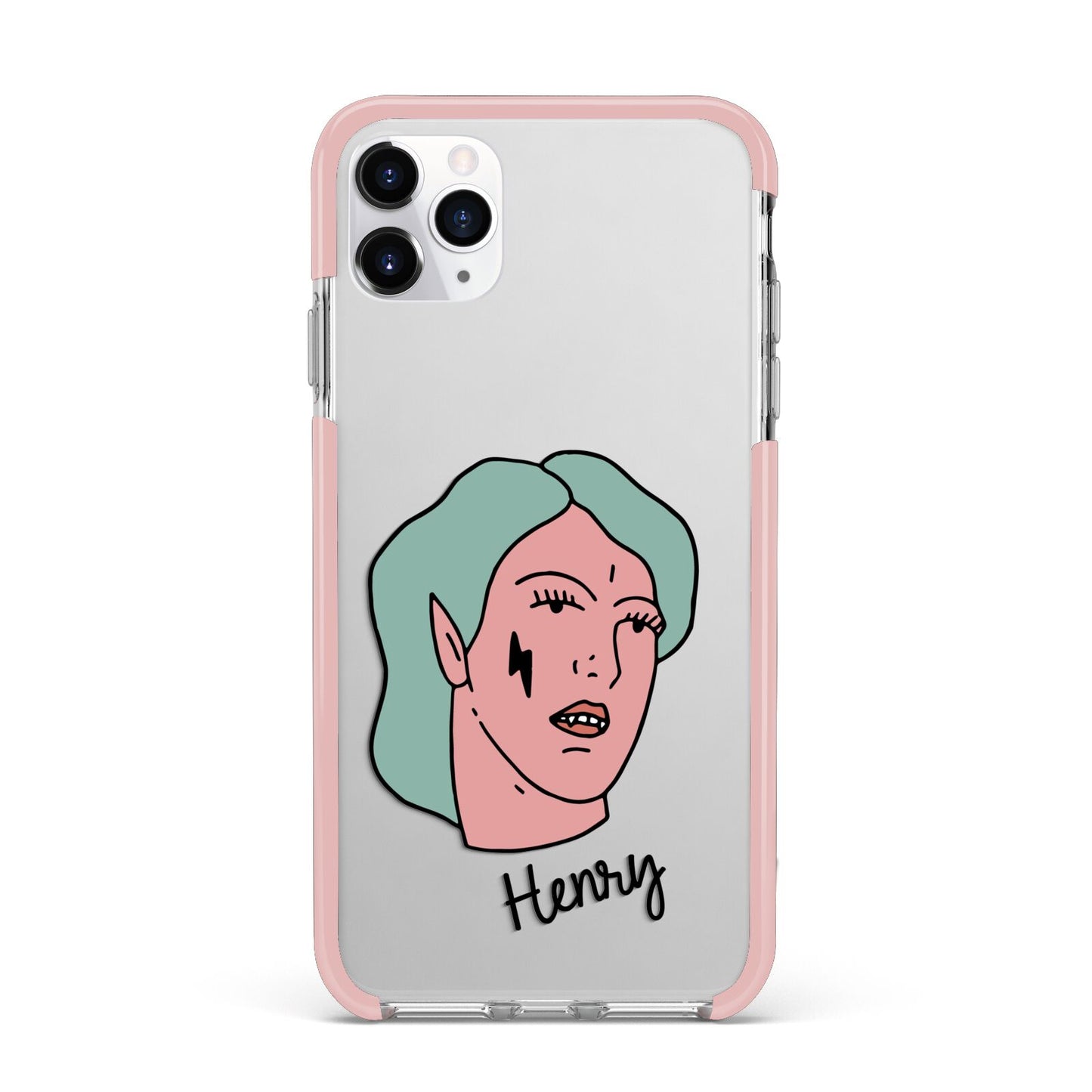 Lightning Fang Face Custom iPhone 11 Pro Max Impact Pink Edge Case