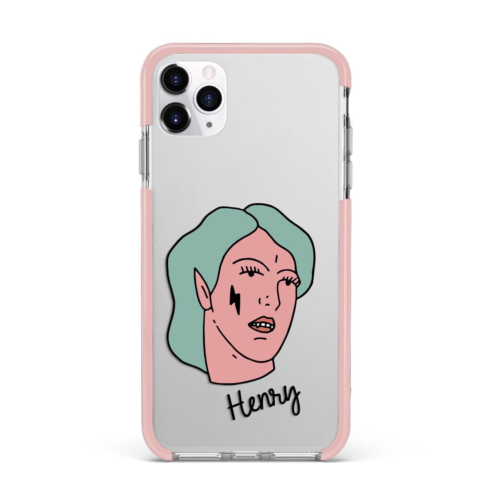 Lightning Fang Face Custom iPhone 11 Pro Max Impact Pink Edge Case