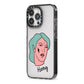 Lightning Fang Face Custom iPhone 13 Pro Black Impact Case Side Angle on Silver phone