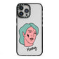 Lightning Fang Face Custom iPhone 13 Pro Max Black Impact Case on Silver phone