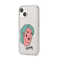 Lightning Fang Face Custom iPhone 14 Clear Tough Case Starlight Angled Image