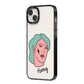 Lightning Fang Face Custom iPhone 14 Plus Black Impact Case Side Angle on Silver phone