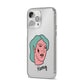 Lightning Fang Face Custom iPhone 14 Pro Max Clear Tough Case Silver Angled Image