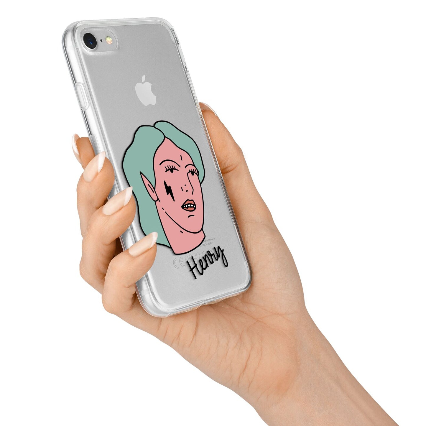 Lightning Fang Face Custom iPhone 7 Bumper Case on Silver iPhone Alternative Image