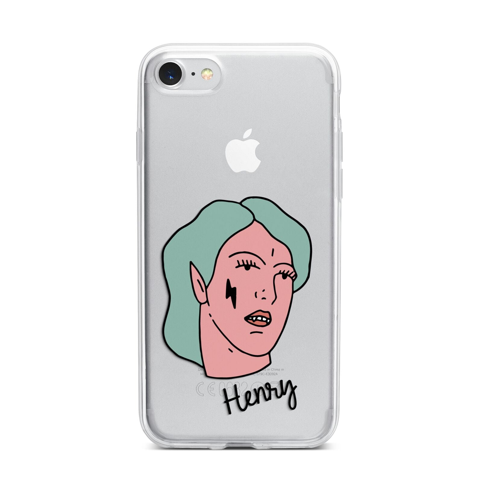 Lightning Fang Face Custom iPhone 7 Bumper Case on Silver iPhone