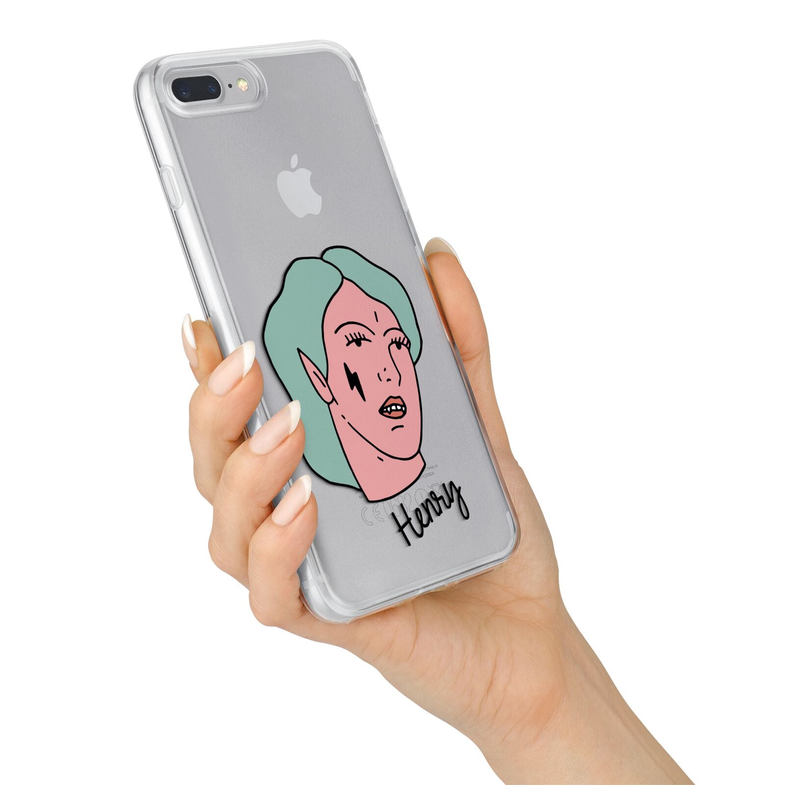 Lightning Fang Face Custom iPhone 7 Plus Bumper Case on Silver iPhone Alternative Image