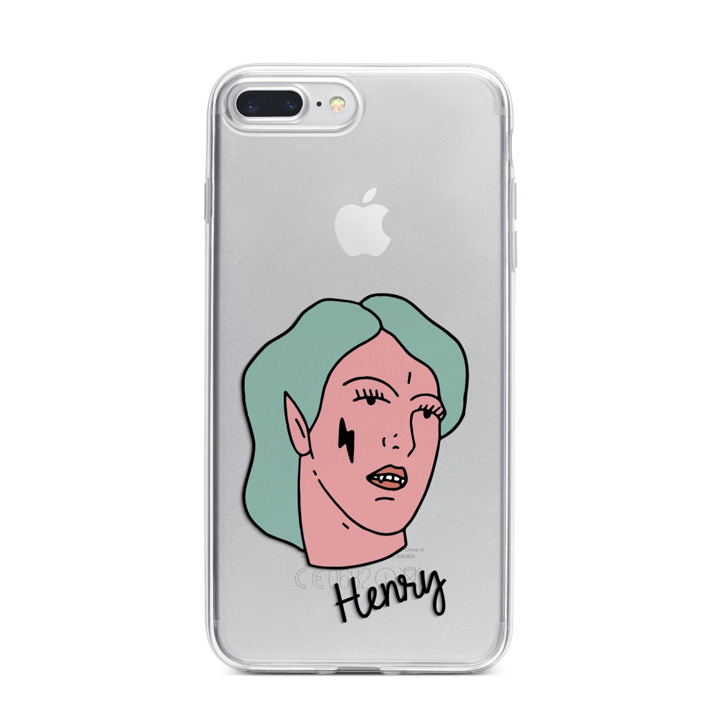 Lightning Fang Face Custom iPhone 7 Plus Bumper Case on Silver iPhone