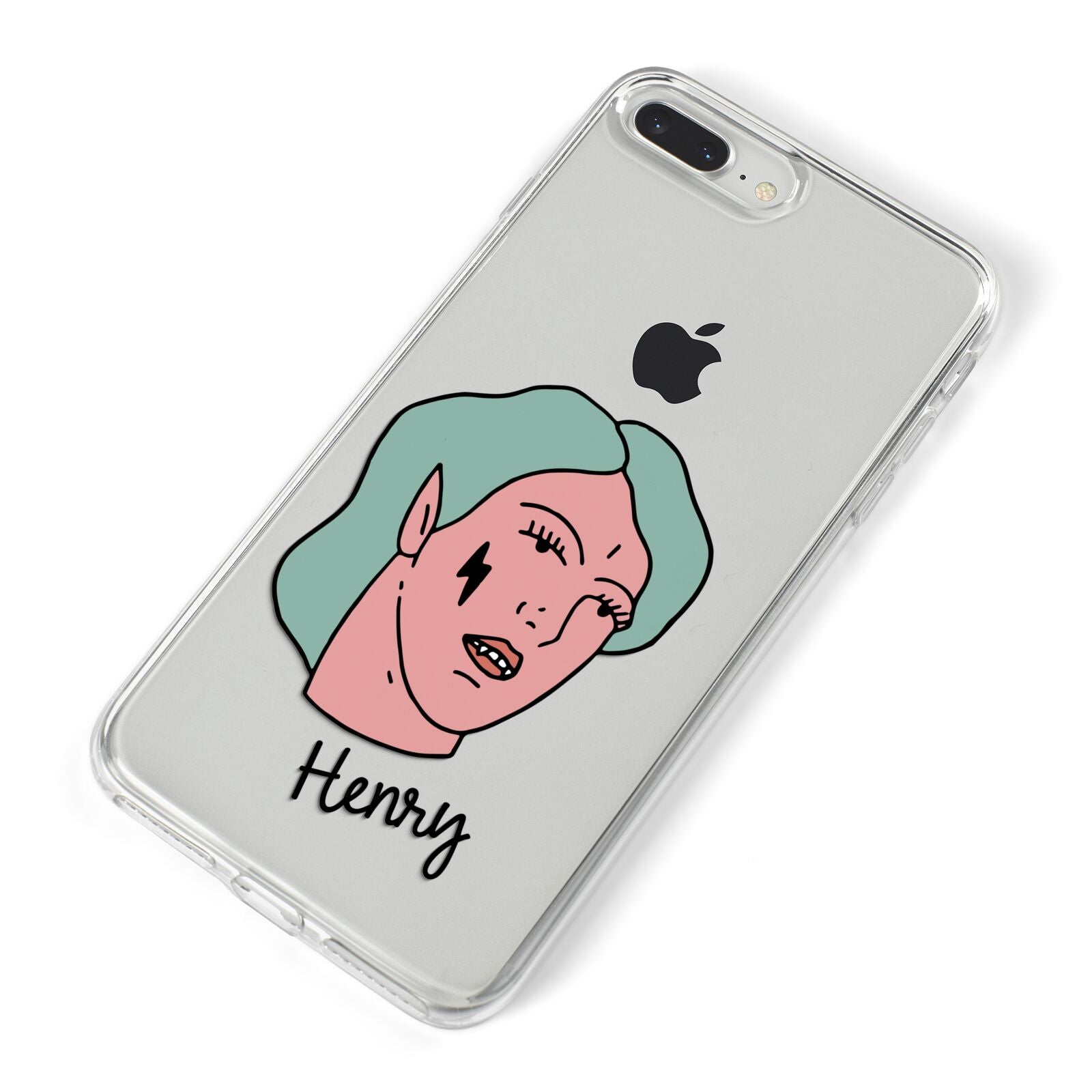 Lightning Fang Face Custom iPhone 8 Plus Bumper Case on Silver iPhone Alternative Image