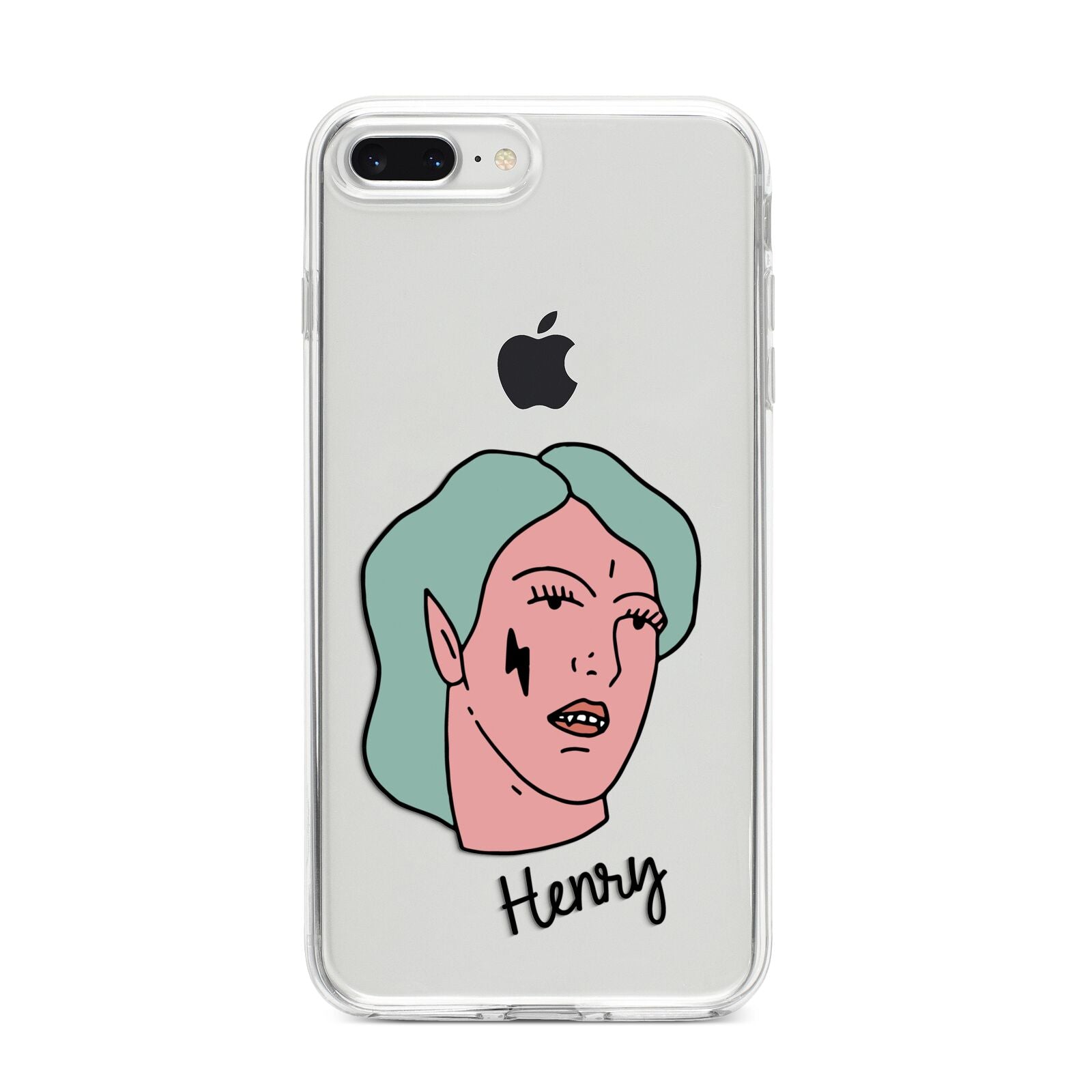 Lightning Fang Face Custom iPhone 8 Plus Bumper Case on Silver iPhone