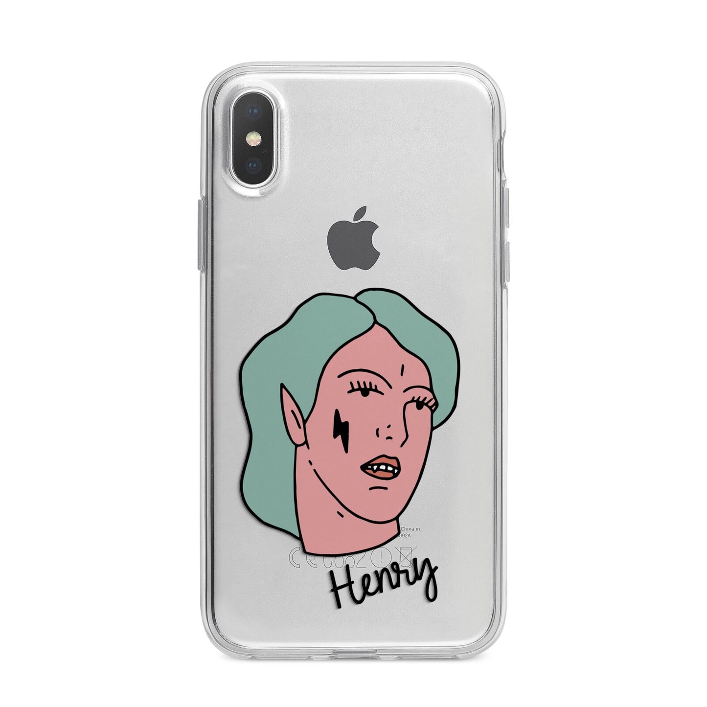 Lightning Fang Face Custom iPhone X Bumper Case on Silver iPhone Alternative Image 1