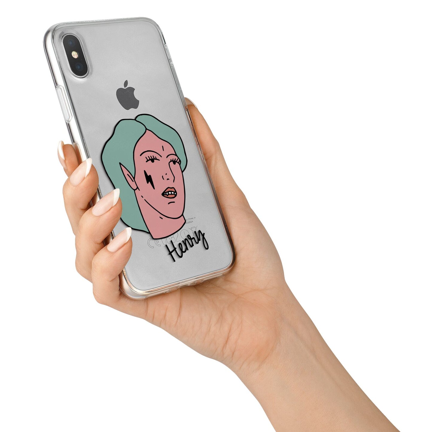 Lightning Fang Face Custom iPhone X Bumper Case on Silver iPhone Alternative Image 2