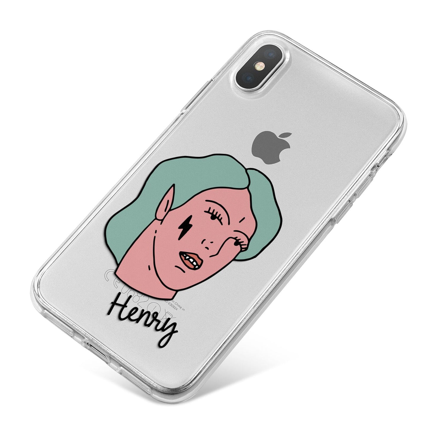 Lightning Fang Face Custom iPhone X Bumper Case on Silver iPhone