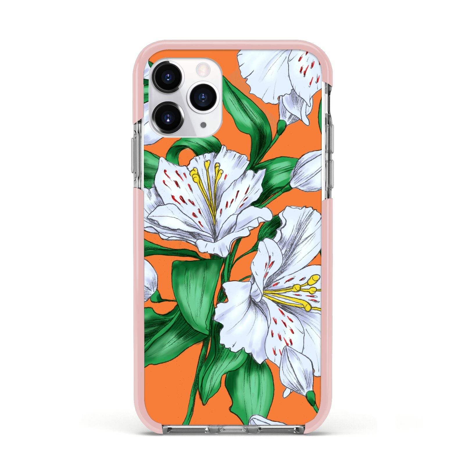 Lily Apple iPhone 11 Pro in Silver with Pink Impact Case