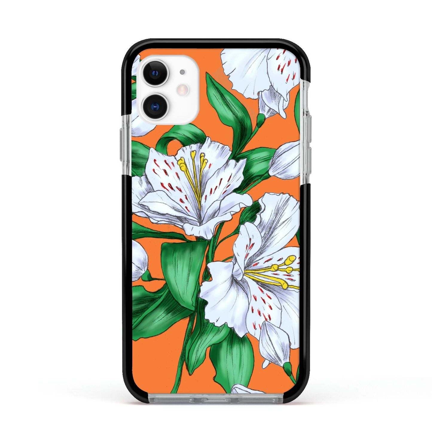 Lily Apple iPhone 11 in White with Black Impact Case