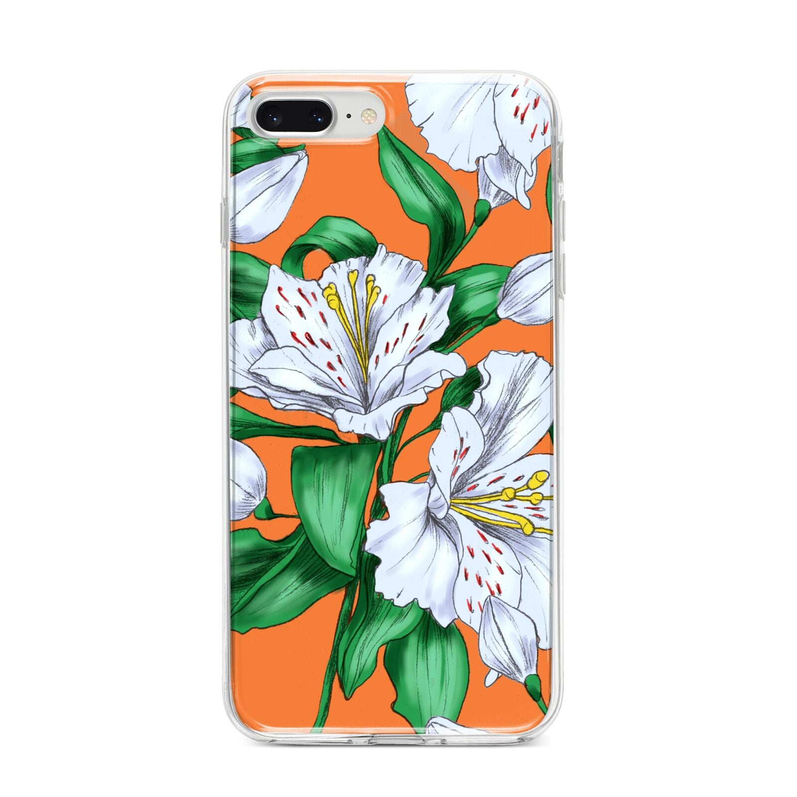 Lily iPhone 8 Plus Bumper Case on Silver iPhone