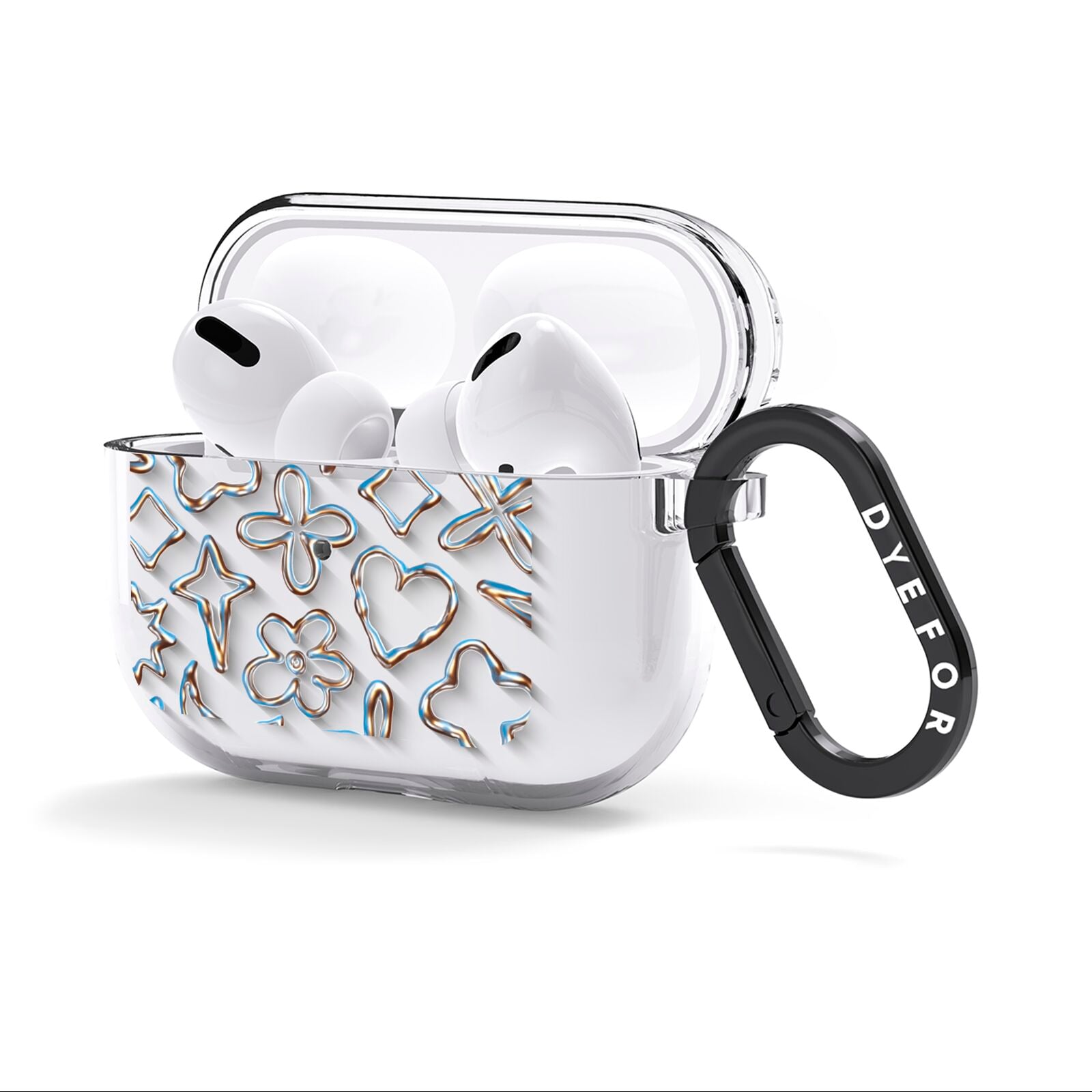 Liquid Chrome Doodles AirPods Clear Case 3rd Gen Side Image