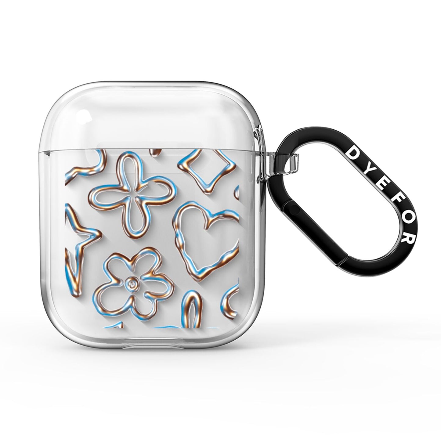 Liquid Chrome Doodles AirPods Clear Case