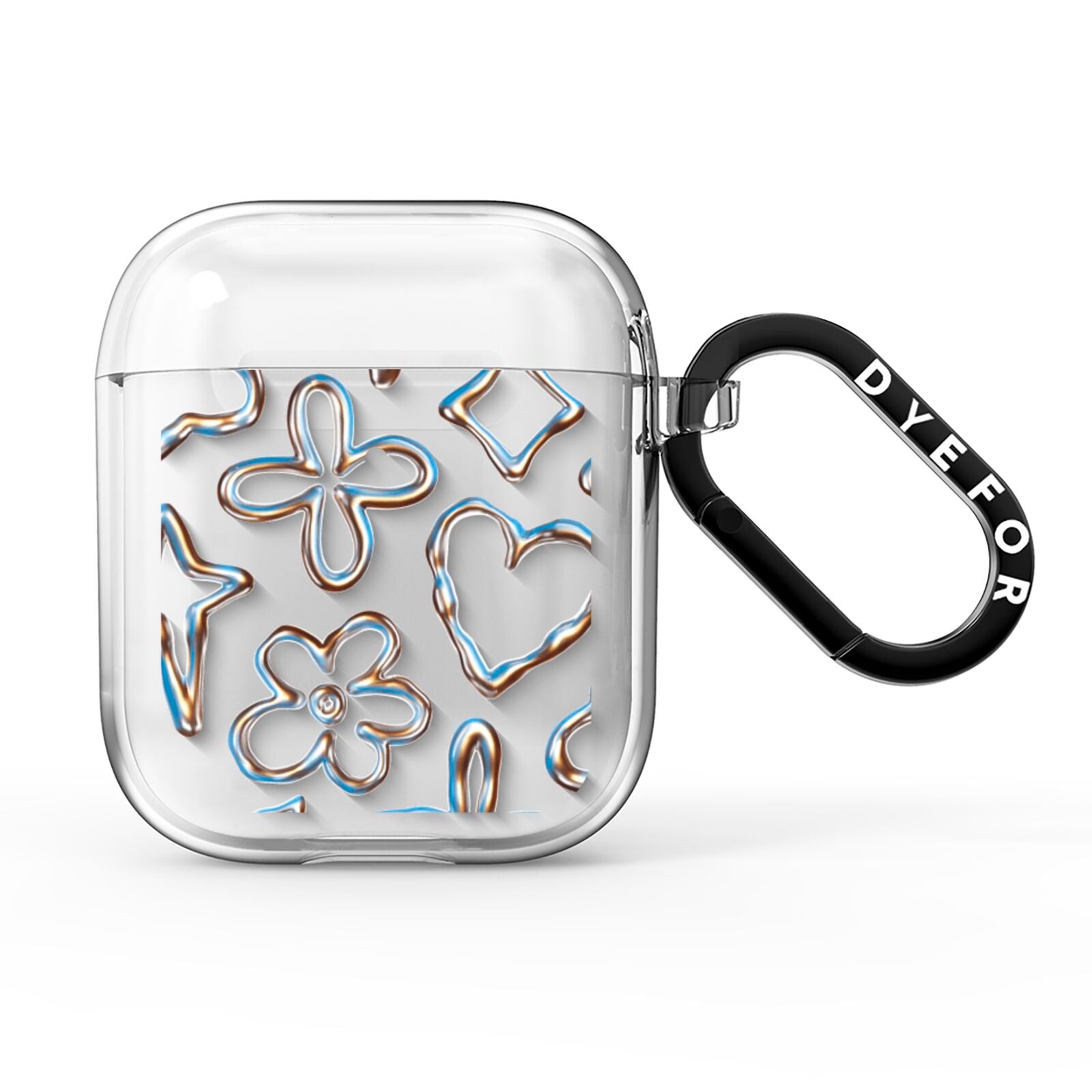 Liquid Chrome Doodles AirPods Clear Case