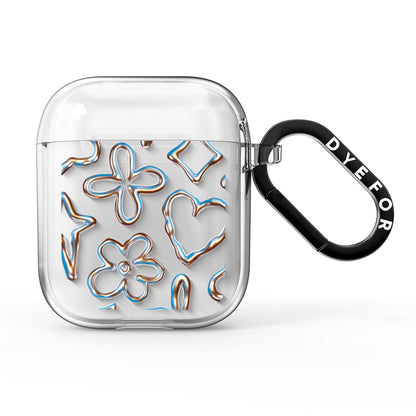 Liquid Chrome Doodles AirPods Clear Case