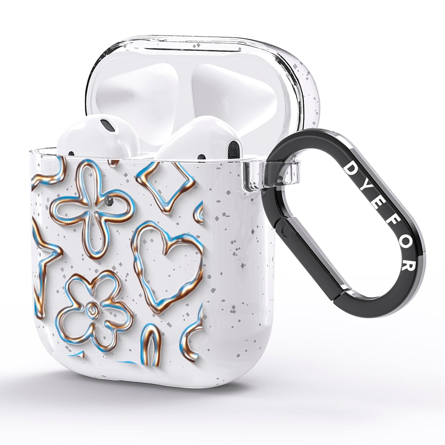 Liquid Chrome Doodles AirPods Glitter Case Side Image