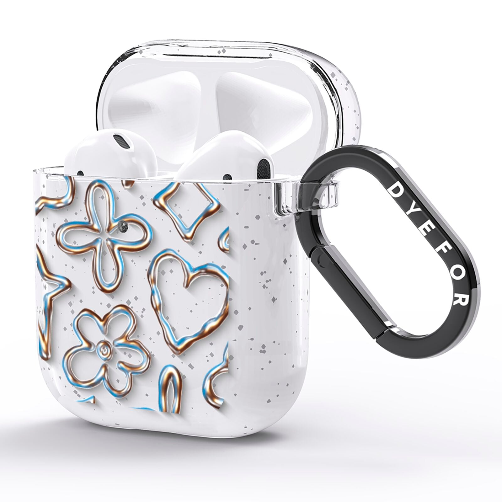 Liquid Chrome Doodles AirPods Glitter Case Side Image