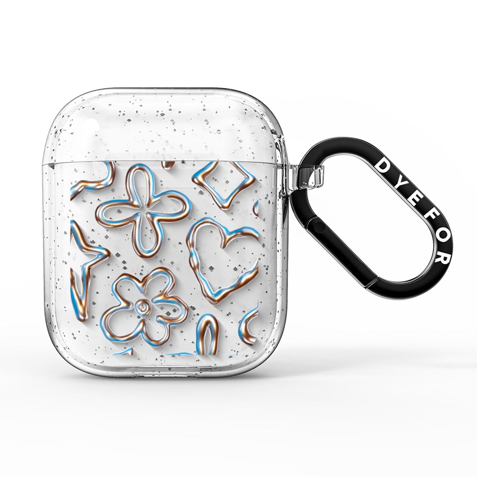 Liquid Chrome Doodles AirPods Glitter Case