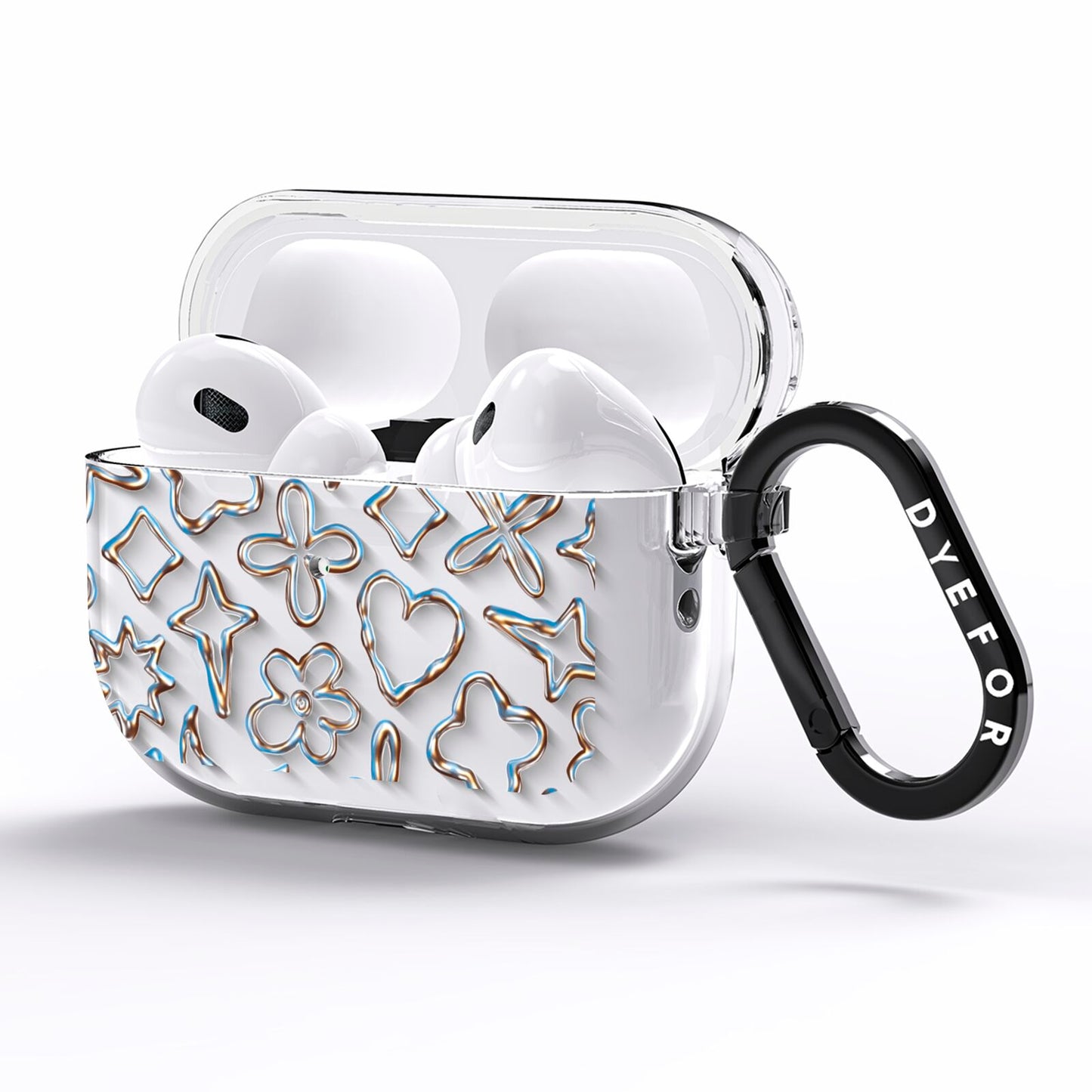Liquid Chrome Doodles AirPods Pro Clear Case Side Image