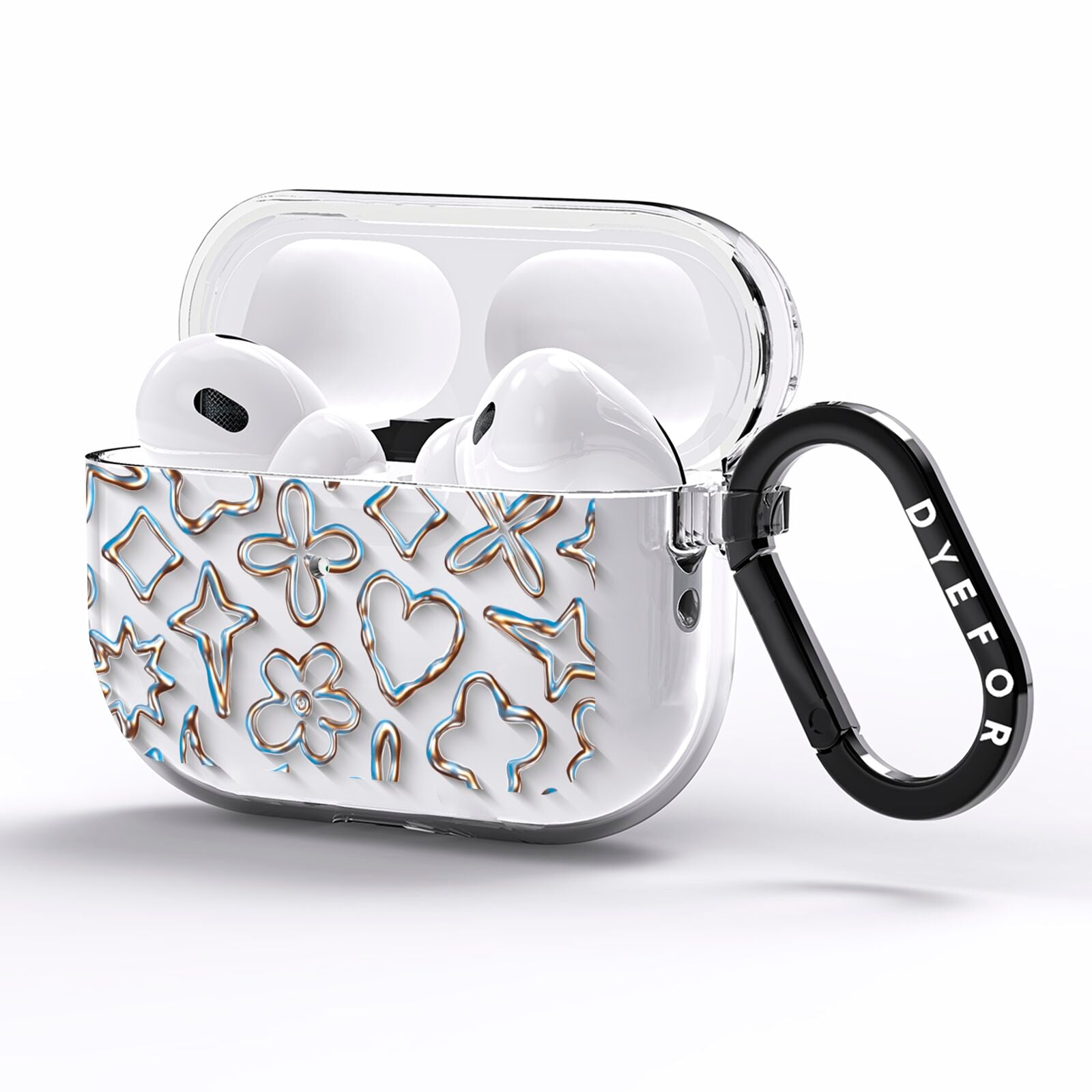 Liquid Chrome Doodles AirPods Pro Clear Case Side Image