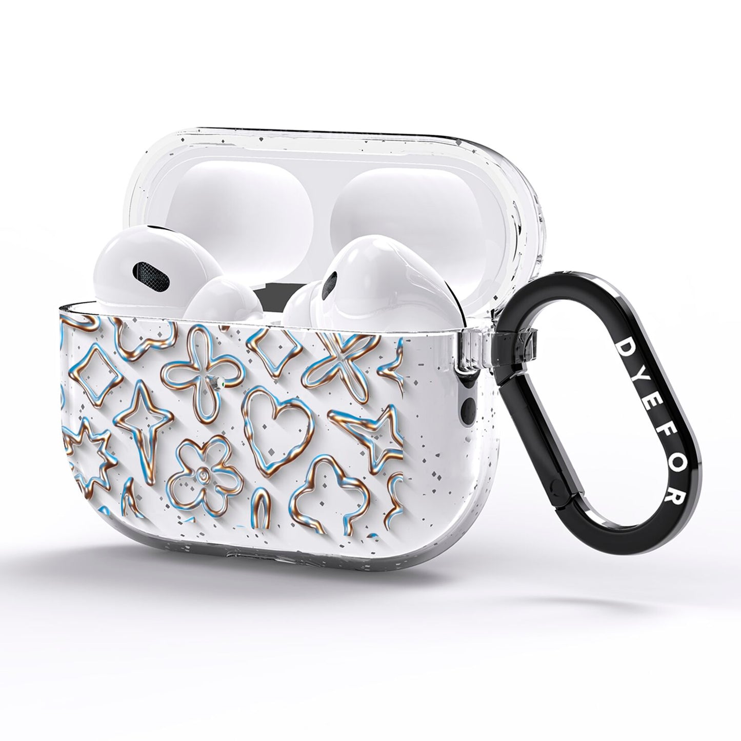 Liquid Chrome Doodles AirPods Pro Glitter Case Side Image