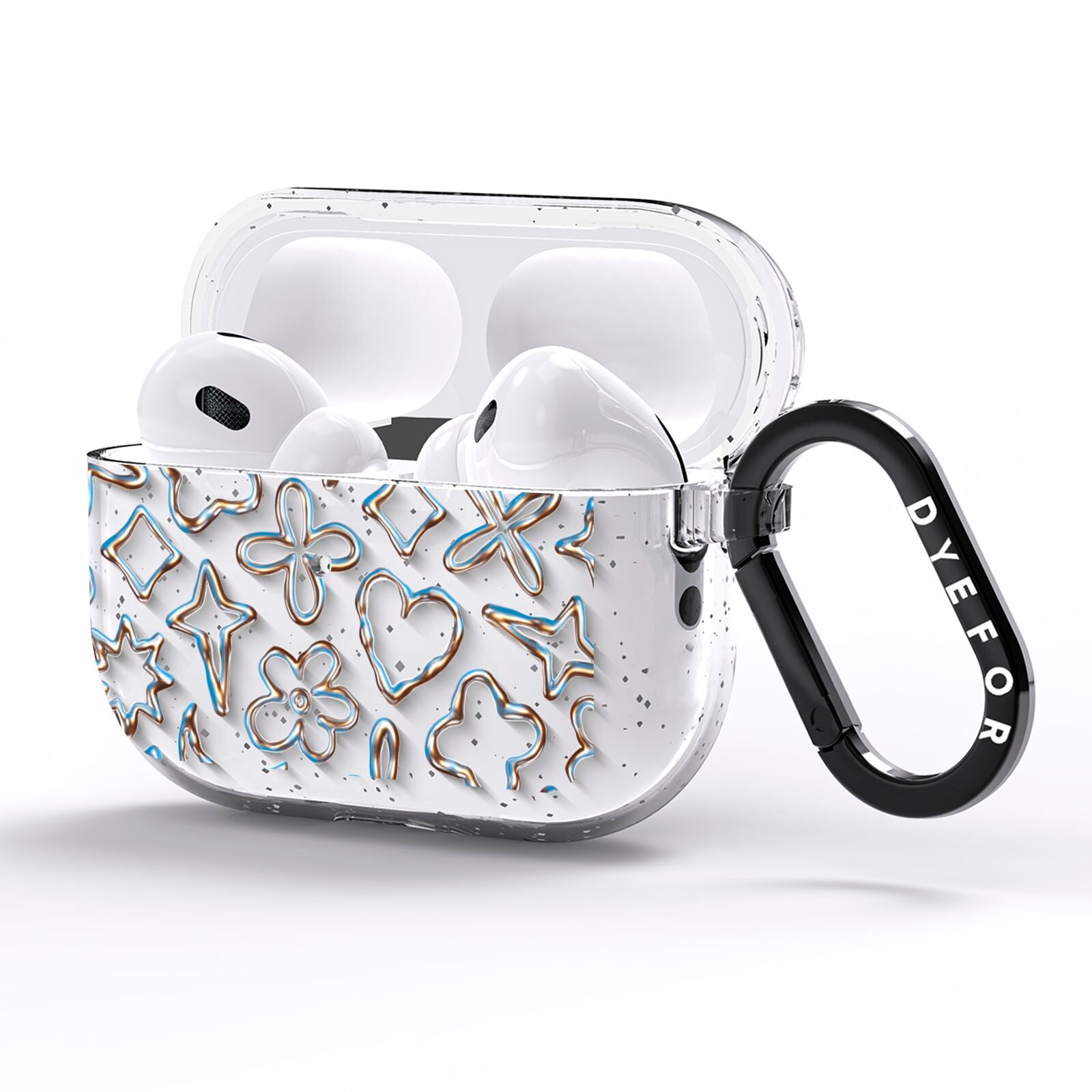 Liquid Chrome Doodles AirPods Pro Glitter Case Side Image