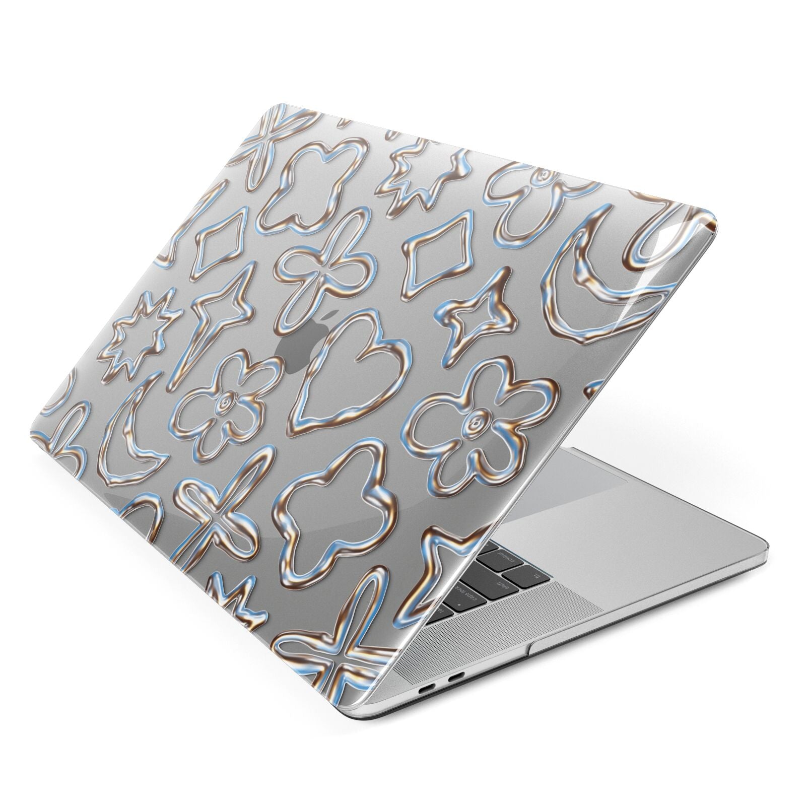 Liquid Chrome Doodles Apple MacBook Case Side View