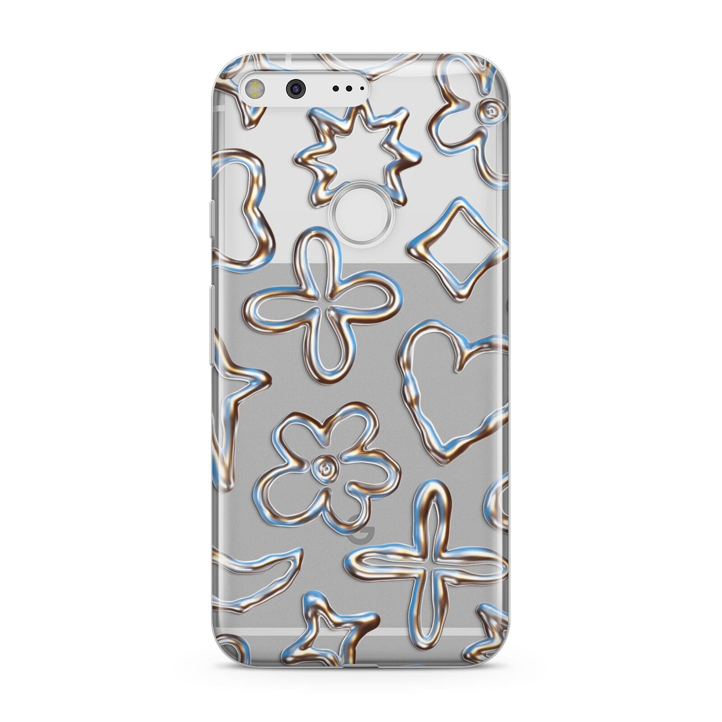 Liquid Chrome Doodles Google Pixel Case
