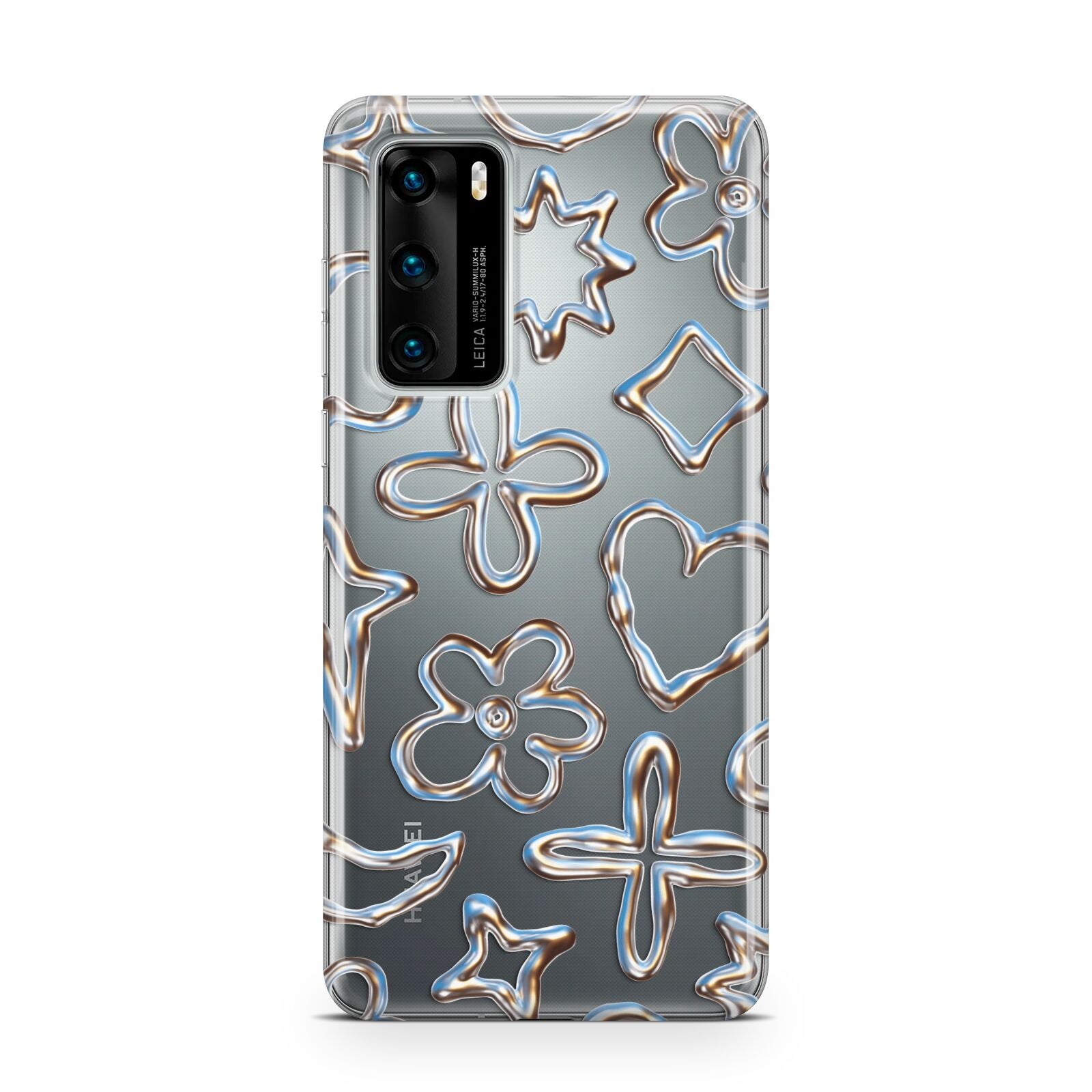 Liquid Chrome Doodles Huawei P40 Phone Case