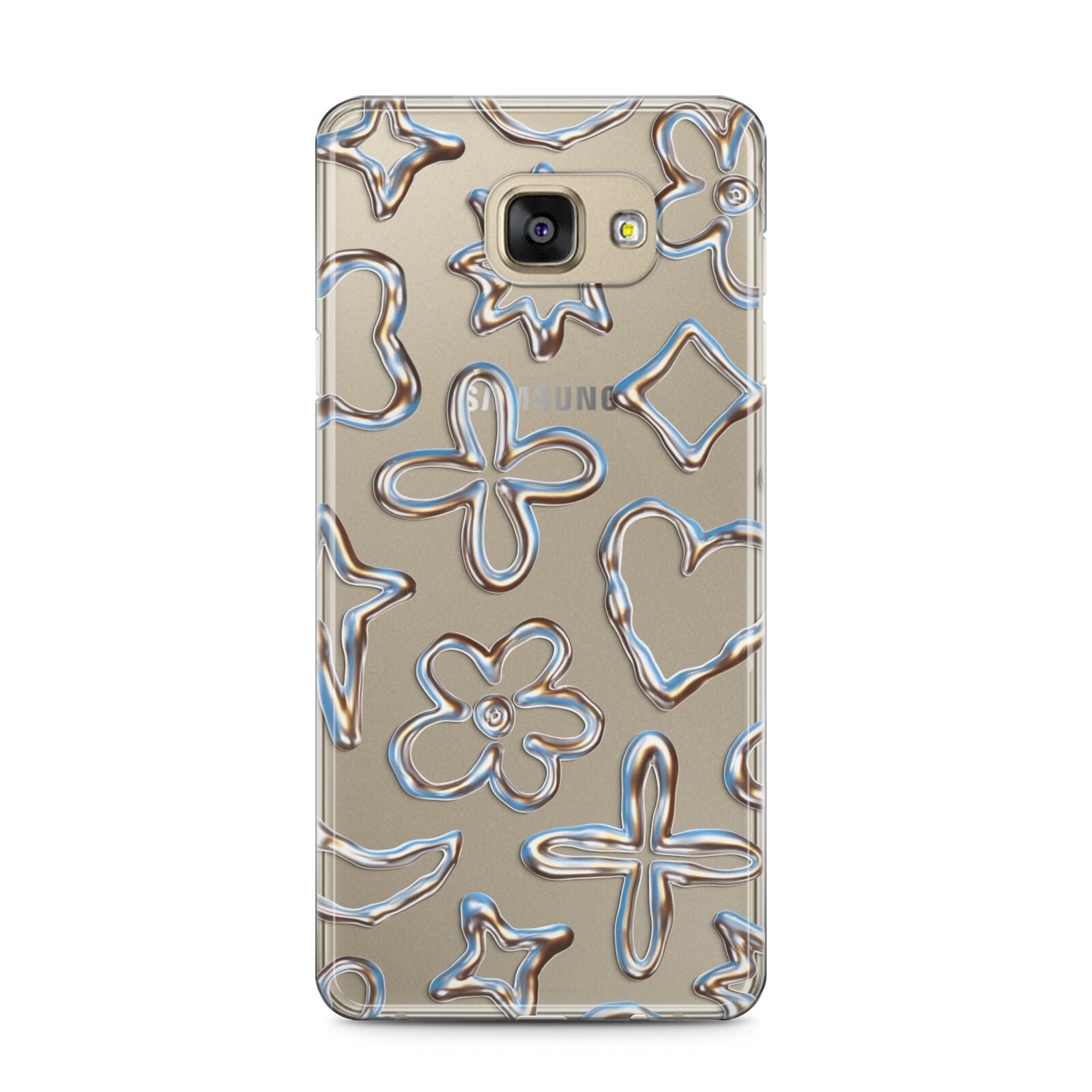 Liquid Chrome Doodles Samsung Galaxy A5 2016 Case on gold phone