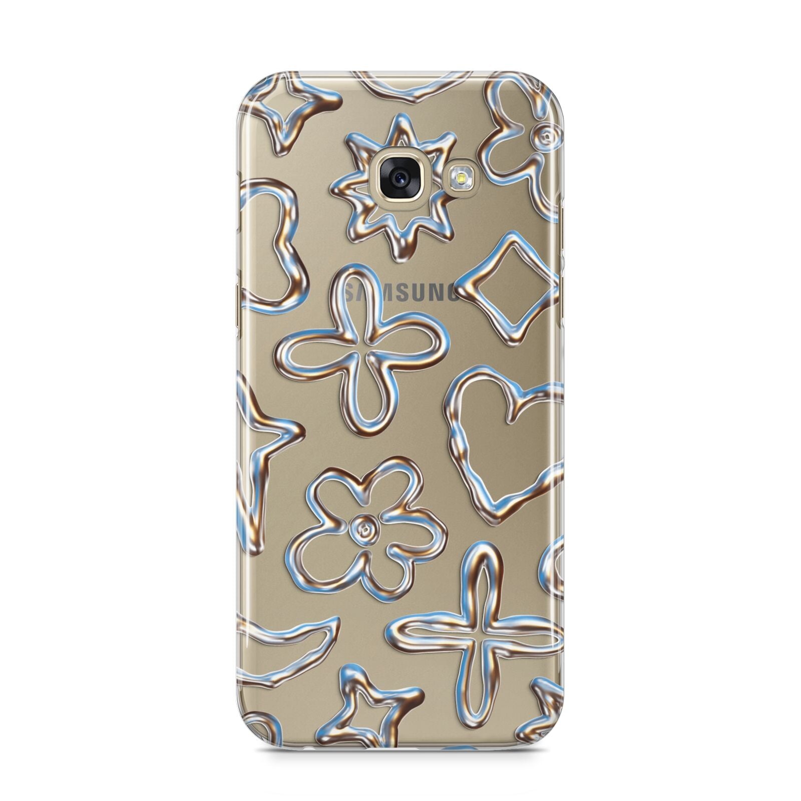 Liquid Chrome Doodles Samsung Galaxy A5 2017 Case on gold phone
