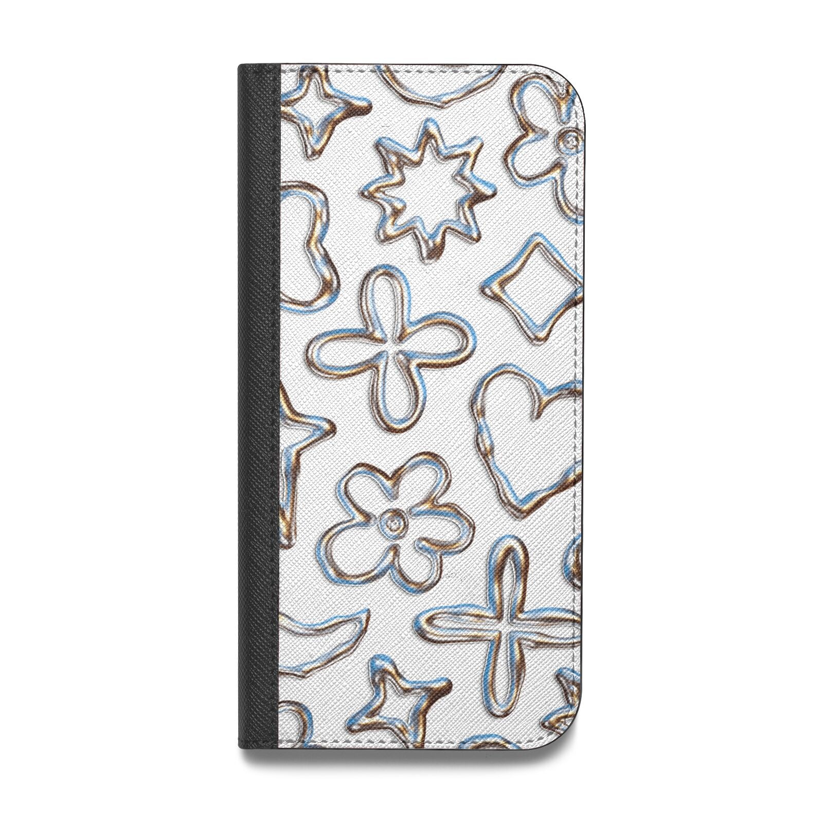 Liquid Chrome Doodles Vegan Leather Flip Samsung Case
