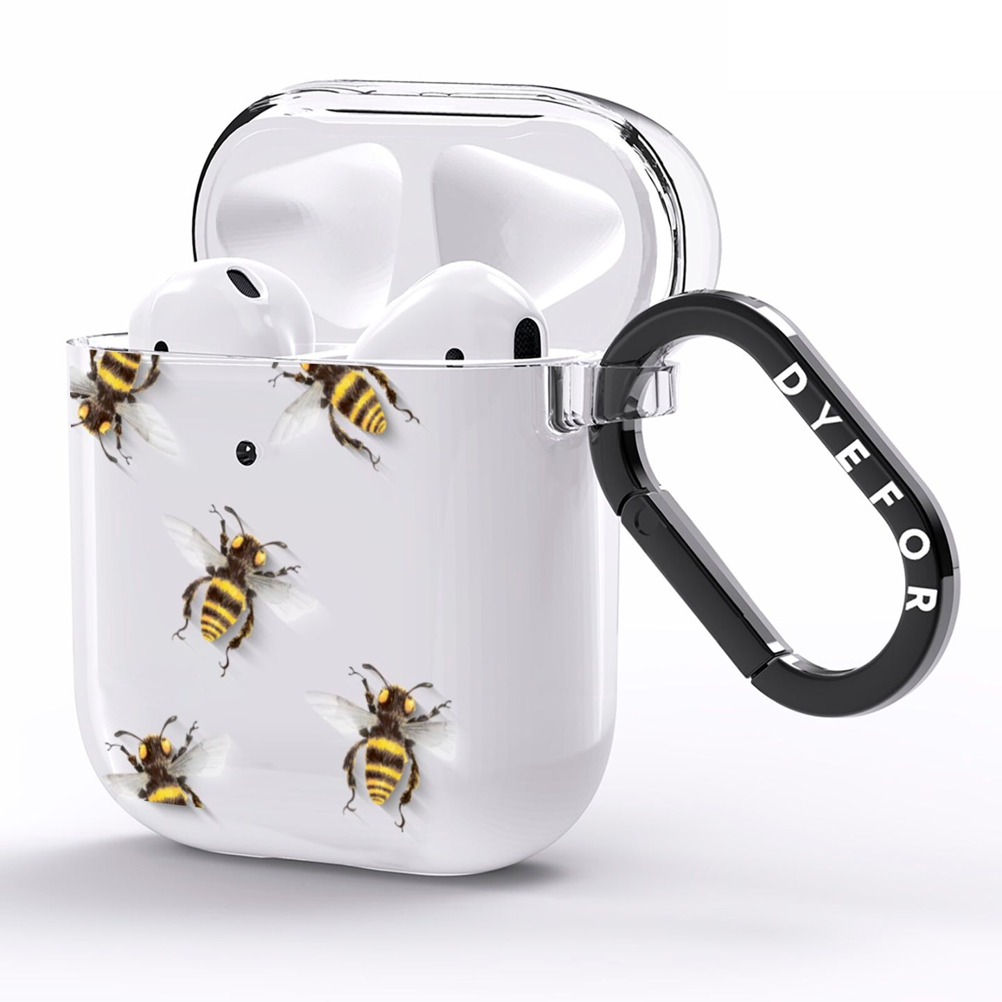 Little Watercolour Bees AirPods Clear Case Side Image