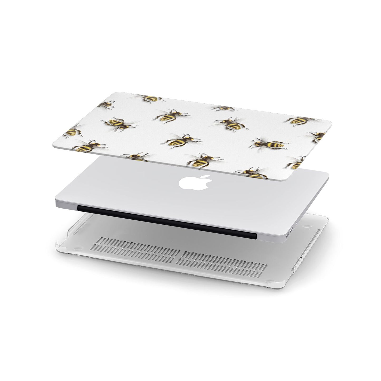 Little Watercolour Bees Apple MacBook Case in Detail