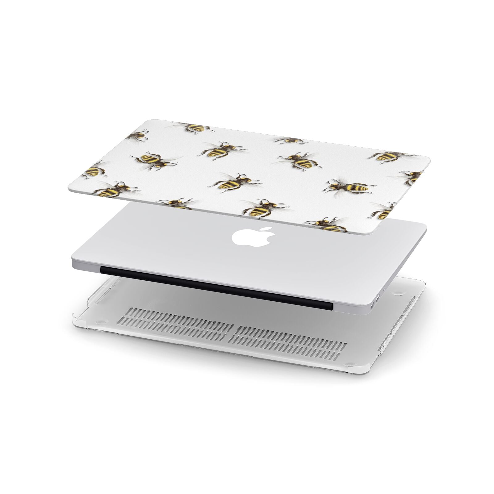 Little Watercolour Bees Apple MacBook Case in Detail