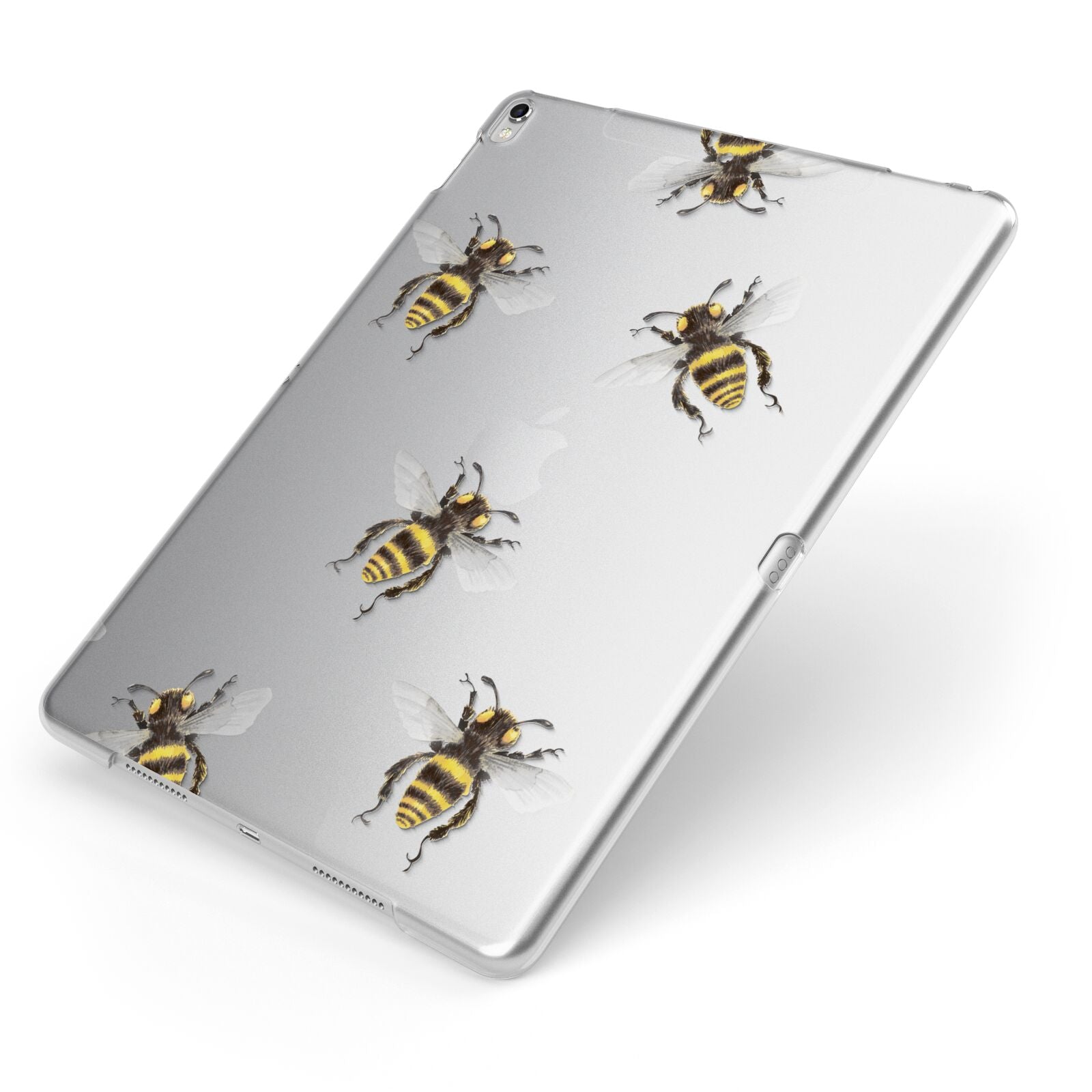 Little Watercolour Bees Apple iPad Case on Silver iPad Side View